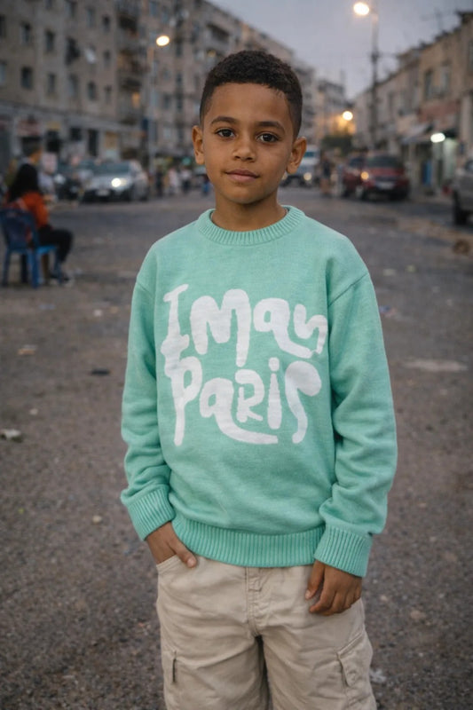 Pull vert pastel enfant